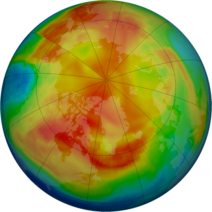 Arctic ozone map for 30 January 1985